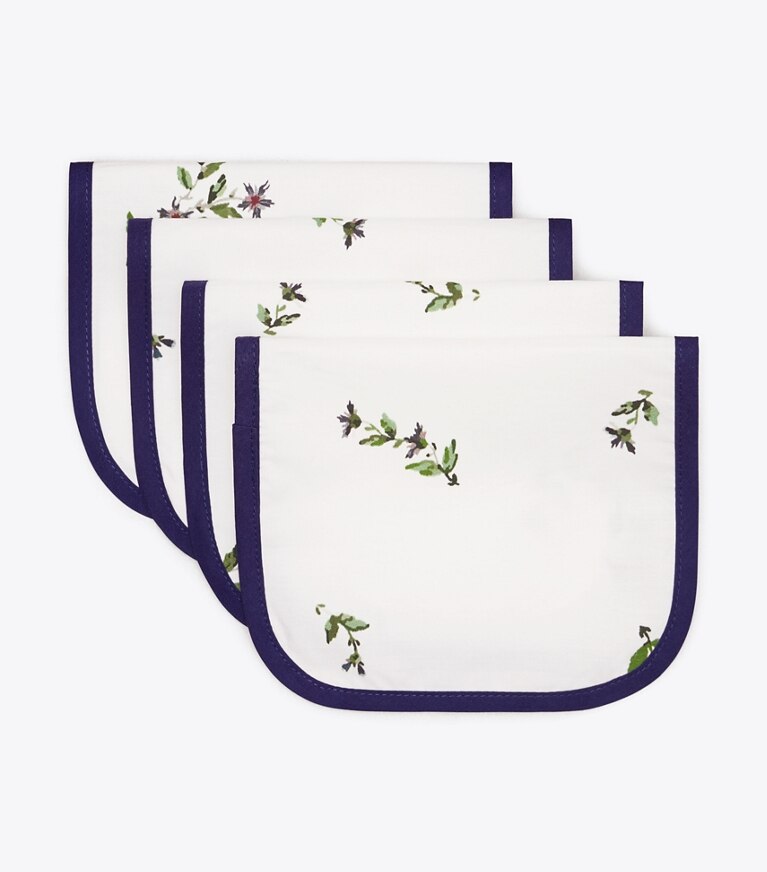 Tory Burch diseñador mantelería Set de 4 servilletas de cóctel Jolie Fleur en NEW IVORY grupo