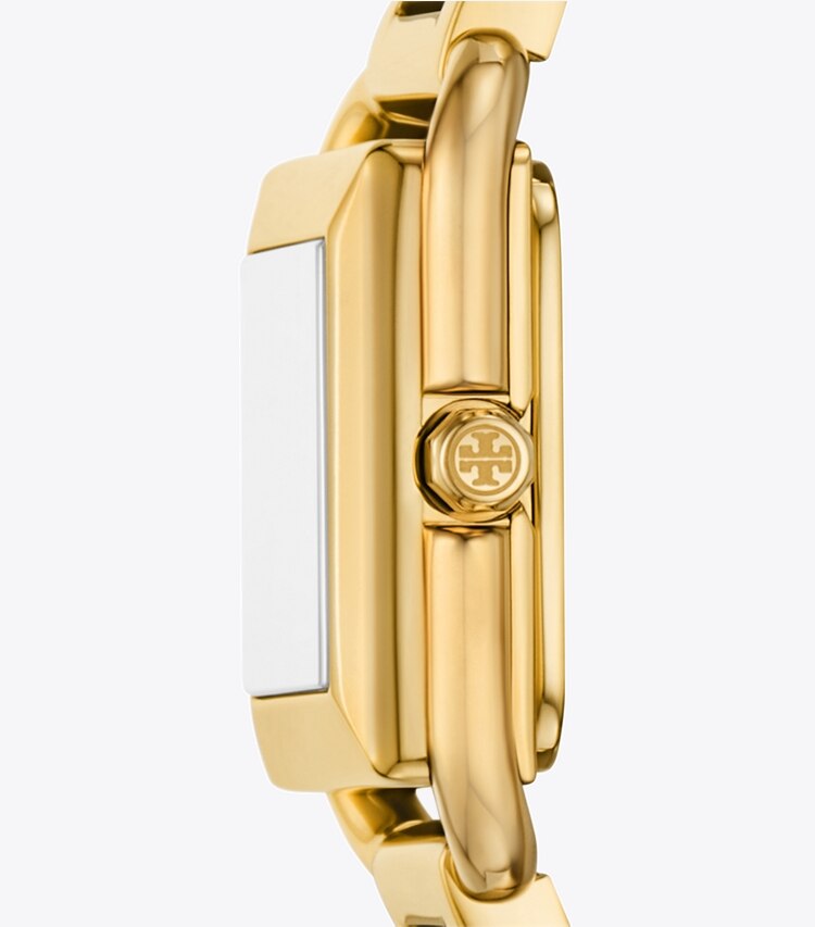 Tory Burch diseñador relojes con correa Set de regalo con reloj Kira pequeño en IVORY/GOLD/BLACK lateral