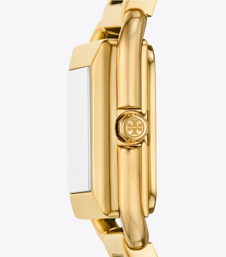 Tory Burch diseñador relojes con correa Set de regalo con reloj Kira pequeño en IVORY/GOLD/BLACK lateral