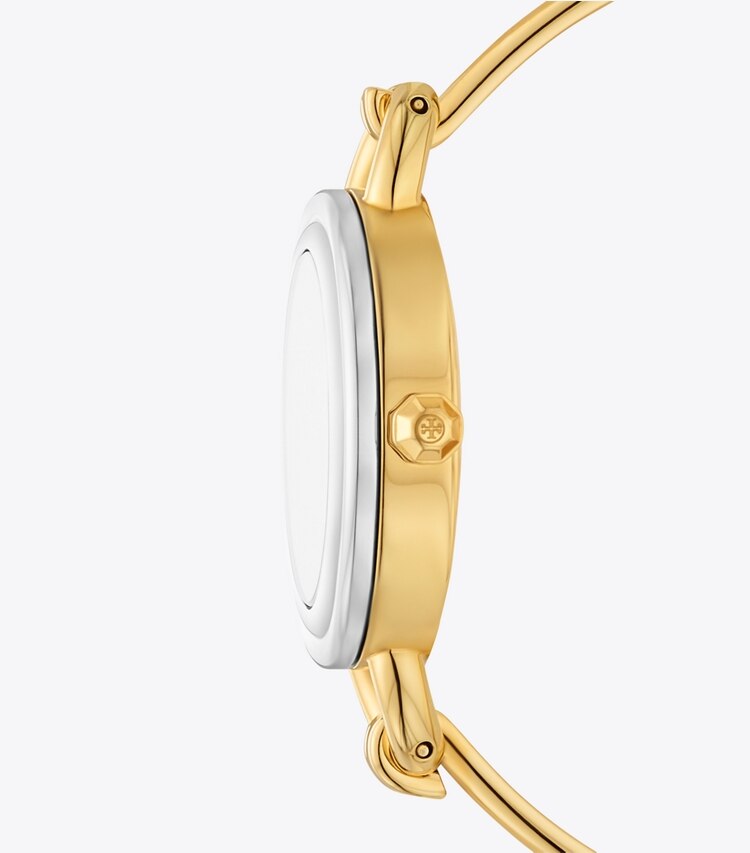 Tory Burch diseñador relojes con correa Set de regalo con reloj Miller en MOP/SILVER/GOLD/HORN/LIGHT BLUE lateral