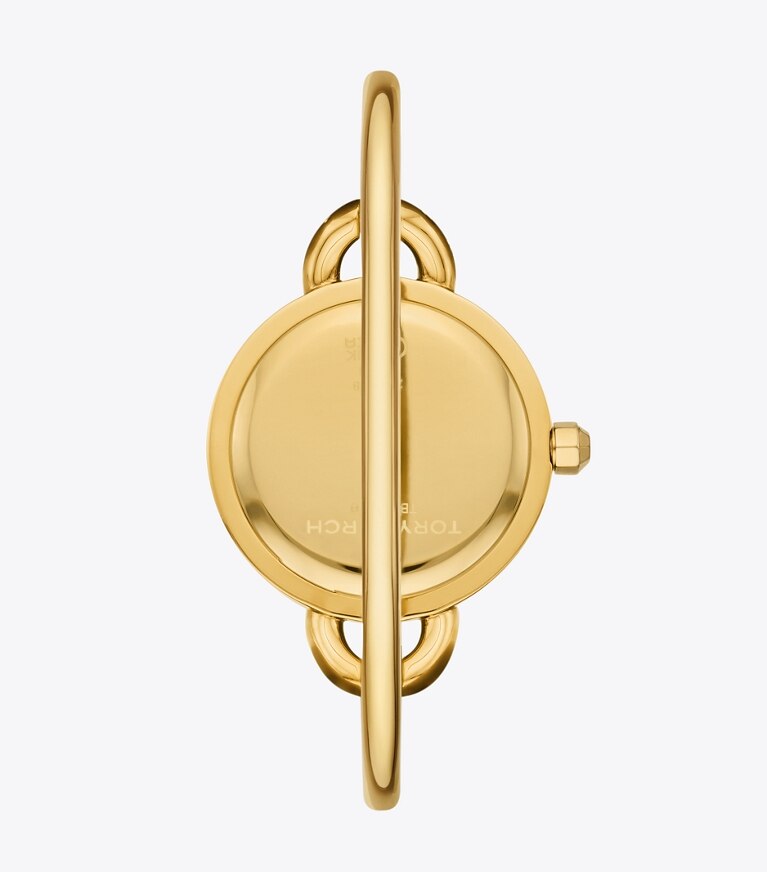 Tory Burch diseñador relojes con correa Set de regalo de reloj Kira en IVORY/GOLD/MULTI TOPRINGS parte trasera