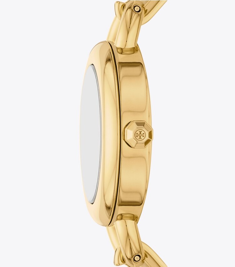 Tory Burch diseñador relojes con correa Set de regalo de reloj Kira en IVORY/GOLD/MULTI TOPRINGS lateral