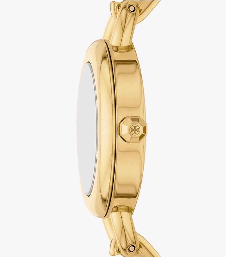 Tory Burch diseñador relojes con correa Set de regalo de reloj Kira en IVORY/GOLD/MULTI TOPRINGS lateral
