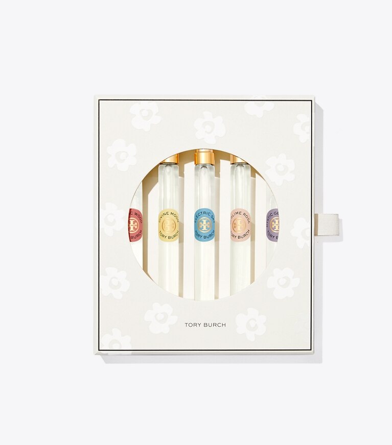 Tory Burch designer profumo Set di spray da viaggio in EOD SET: E.S/C.W./D.M./S.R./M.G. front