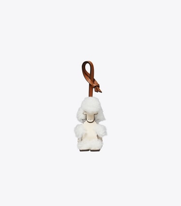Tory Burch designer バッグチャーム＆キーリング シープ キーホルダー in New Cream front