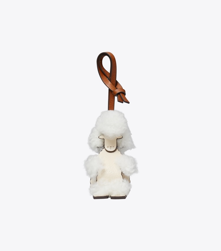 Tory Burch designer bag charms & key rings Sheep Bag Charm in New Cream front