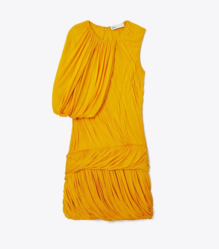 Tory Burch designer dresses Sheer Jersey Goddess Dress in Winter Sun front