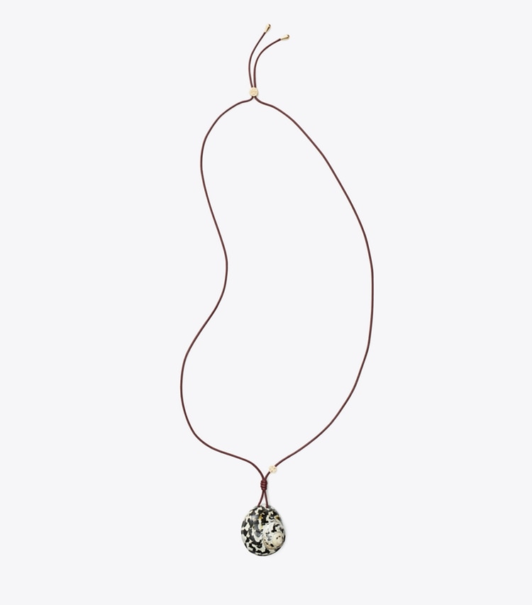 Tory Burch designer necklaces Shell Pendant in Black / White front