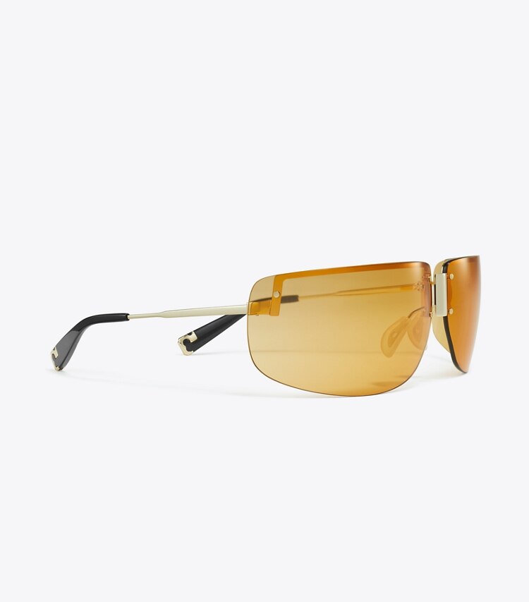 Tory Burch designer サングラス＆アイウェア ランウェイ サングラス in SHINY LIGHT GOLD/ORANGE ディテール