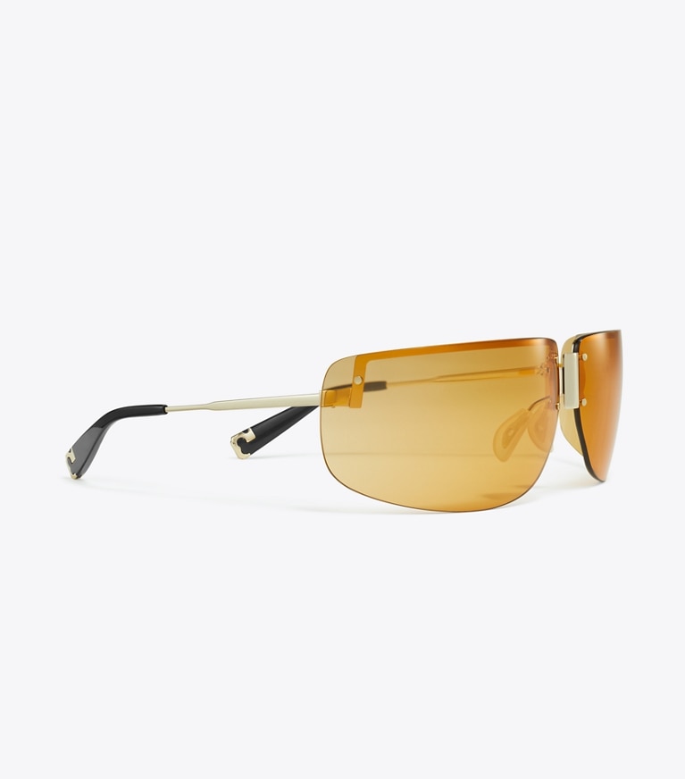 Tory Burch designer サングラス＆アイウェア ランウェイ サングラス in SHINY LIGHT GOLD/ORANGE front