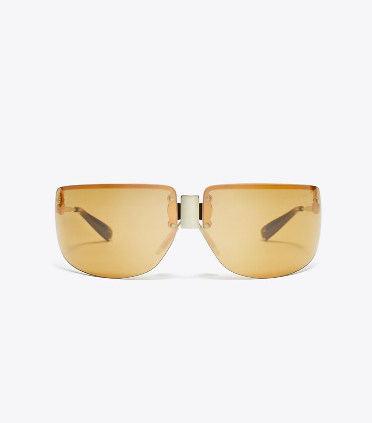 Tory Burch designer サングラス＆アイウェア ランウェイ サングラス in SHINY LIGHT GOLD/ORANGE front