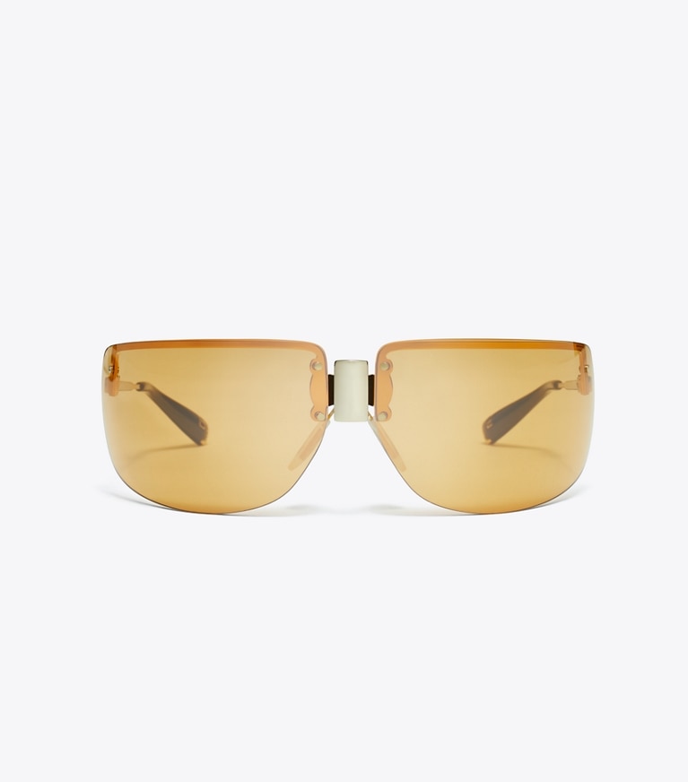 Tory Burch designer サングラス＆アイウェア ランウェイ サングラス in SHINY LIGHT GOLD/ORANGE front