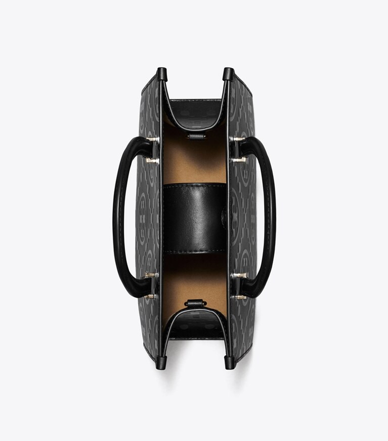 Tory Burch designer borse shopping Shopping a mano T Monogram a rilievo in Black angle