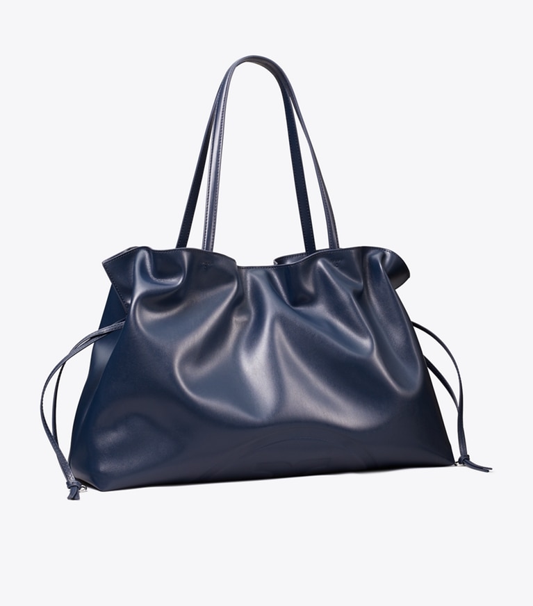 Tory Burch designer borse shopping Shopping con coulisse Ella natuura™ in New Navy angle
