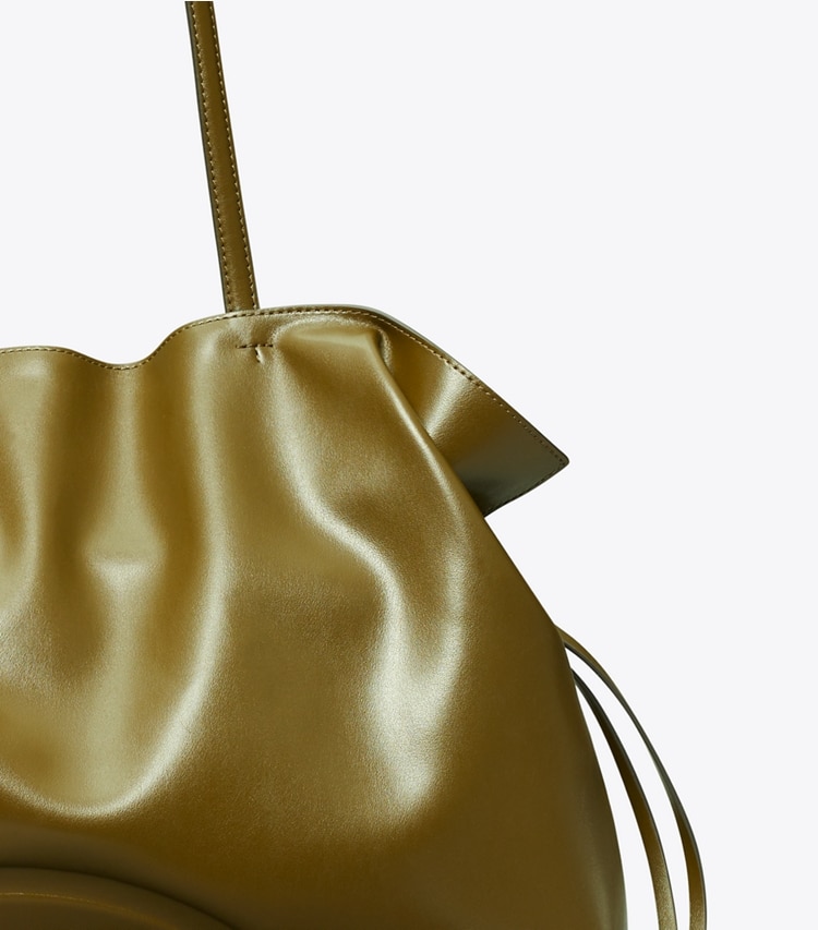 Tory Burch designer borse shopping Shopping con coulisse Ella natuura™ in Dark Olive dettaglio