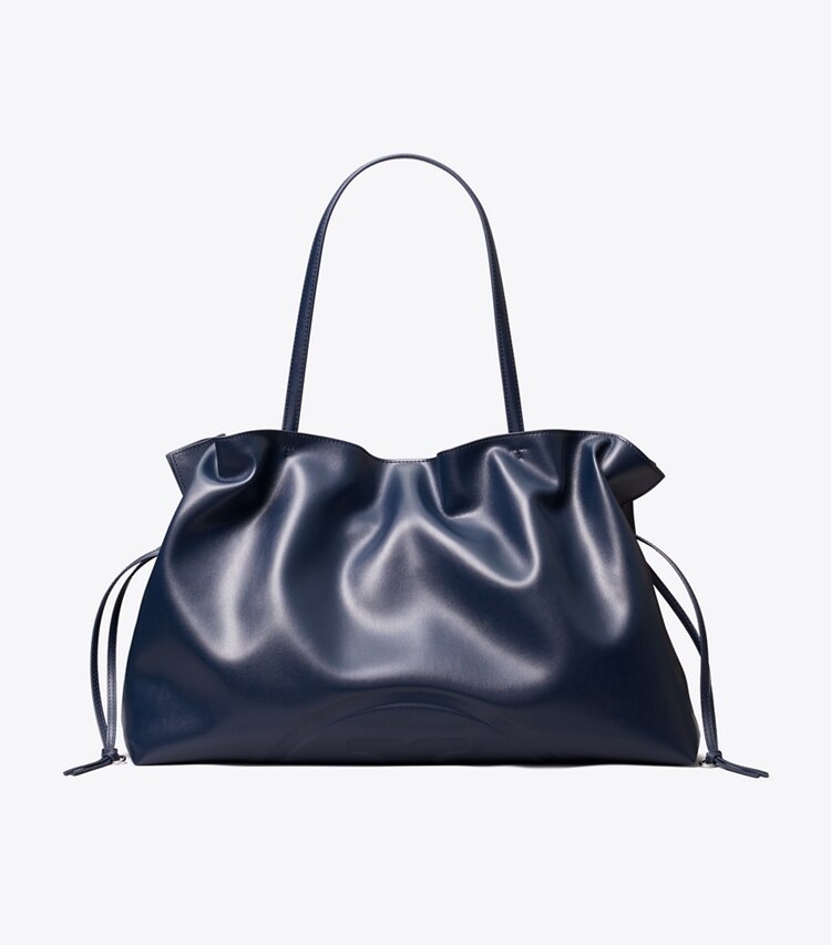 Tory Burch designer borse shopping Shopping con coulisse Ella natuura™ in New Navy front