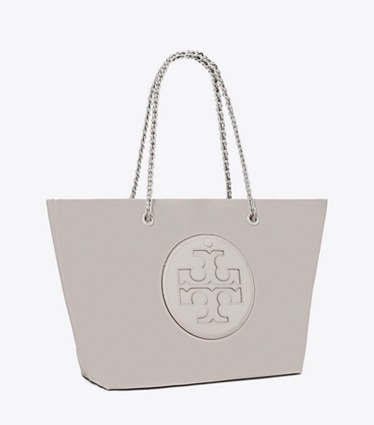 Tory Burch designer borse shopping Shopping Ella con catena in Bay Gray angle