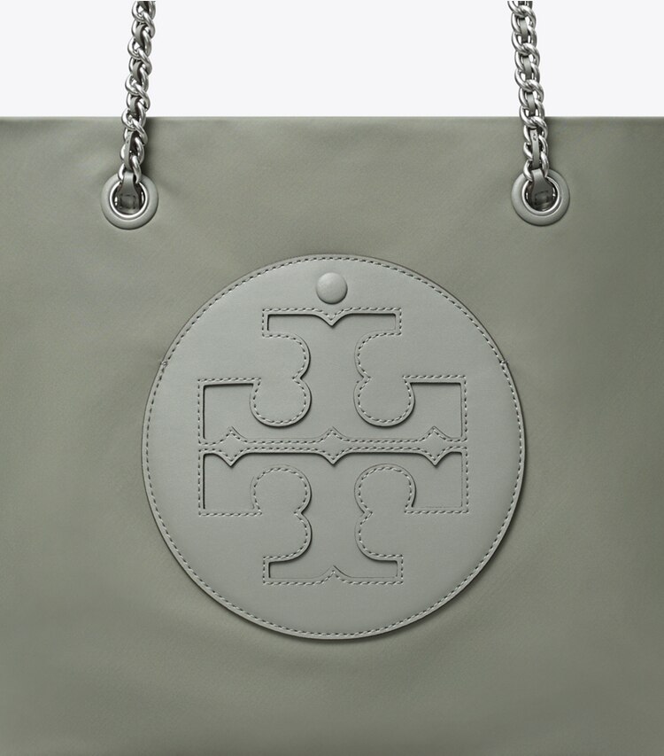 Tory Burch designer borse shopping Shopping Ella con catena in Shale Rock dettaglio