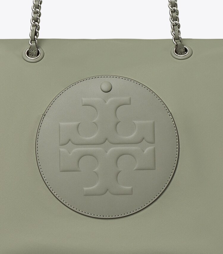 Tory Burch designer borse shopping Shopping Ella con catena in Stone dettaglio