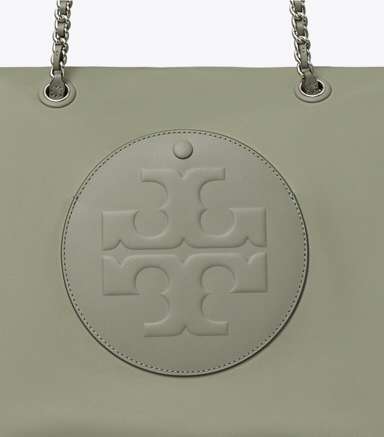 Tory Burch designer borse shopping Shopping Ella con catena in Stone angle