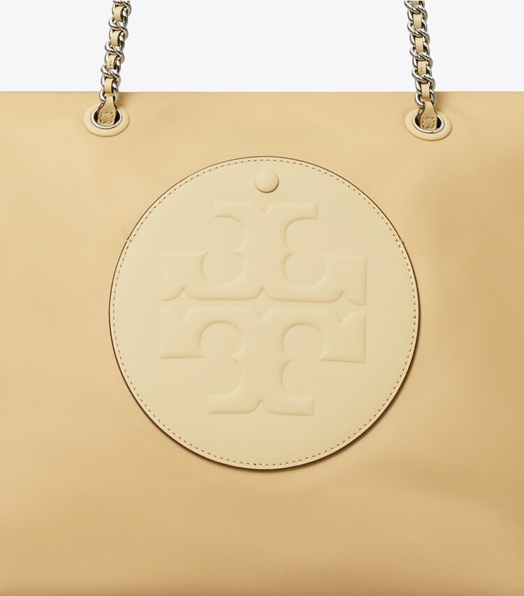 Tory Burch designer borse shopping Shopping Ella con catena in Praline dettaglio