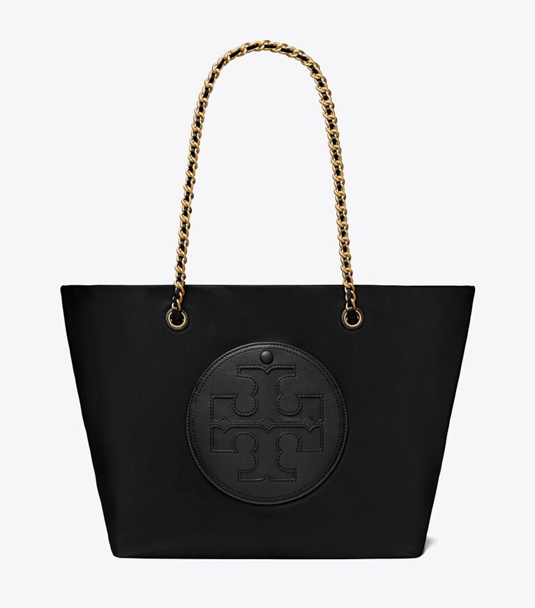 Tory Burch designer borse shopping Shopping Ella con catena in Black angle