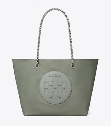 Tory Burch designer borse shopping Shopping Ella con catena in Shale Rock front