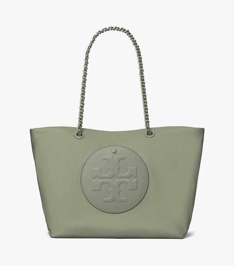 Tory Burch designer borse shopping Shopping Ella con catena in Stone angle