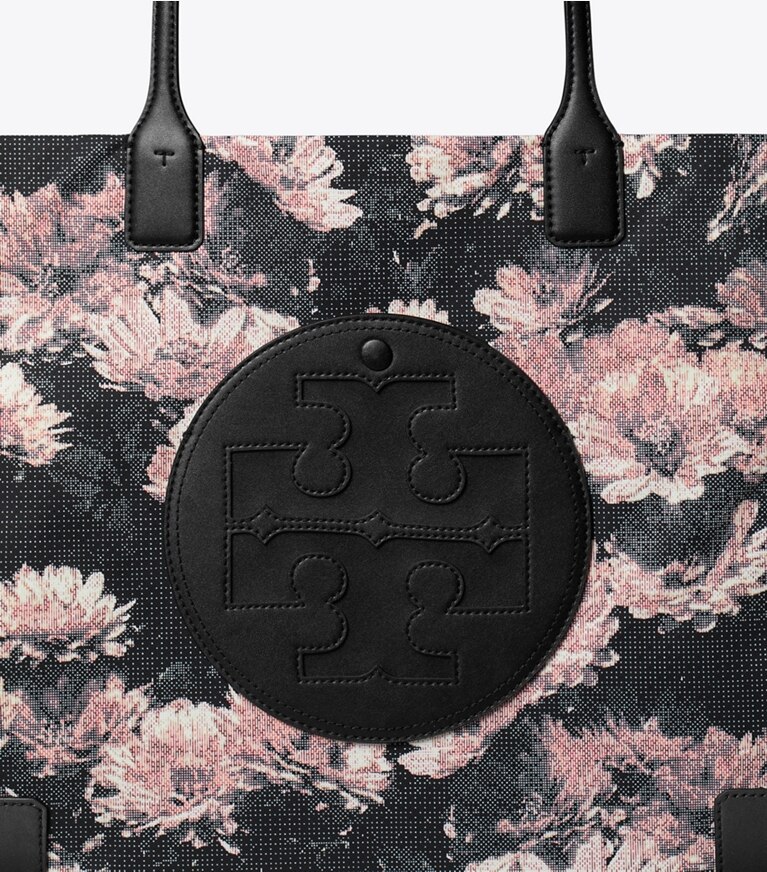 Tory Burch designer borse shopping Shopping Ella in nylon stampato in Pink Pixel Floral angle