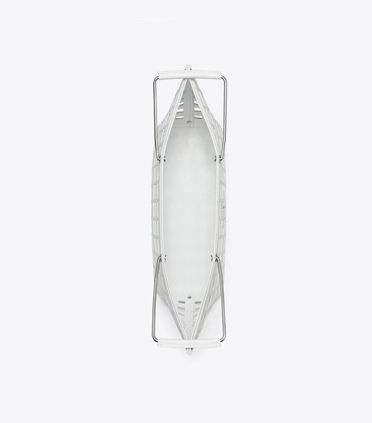 Tory Burch designer borse shopping Shopping Ella in pelle a rilievo effetto coccodrillo in Blanc angle