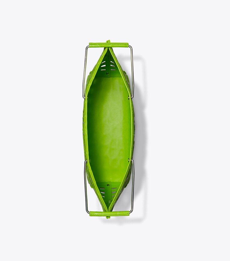 Tory Burch designer borse shopping Shopping Ella in pelle a rilievo effetto coccodrillo in Bright Fern angle