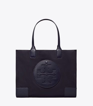 Tory Burch designer borse shopping Shopping Ella piccola in Tory Navy front