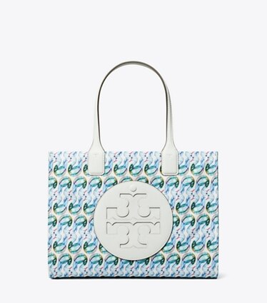 Tory Burch designer borse shopping Shopping Ella piccola stampata in Swan front