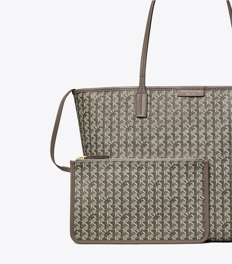 Tory Burch designer borse shopping Shopping Ever-Ready con zip in Zinc angle