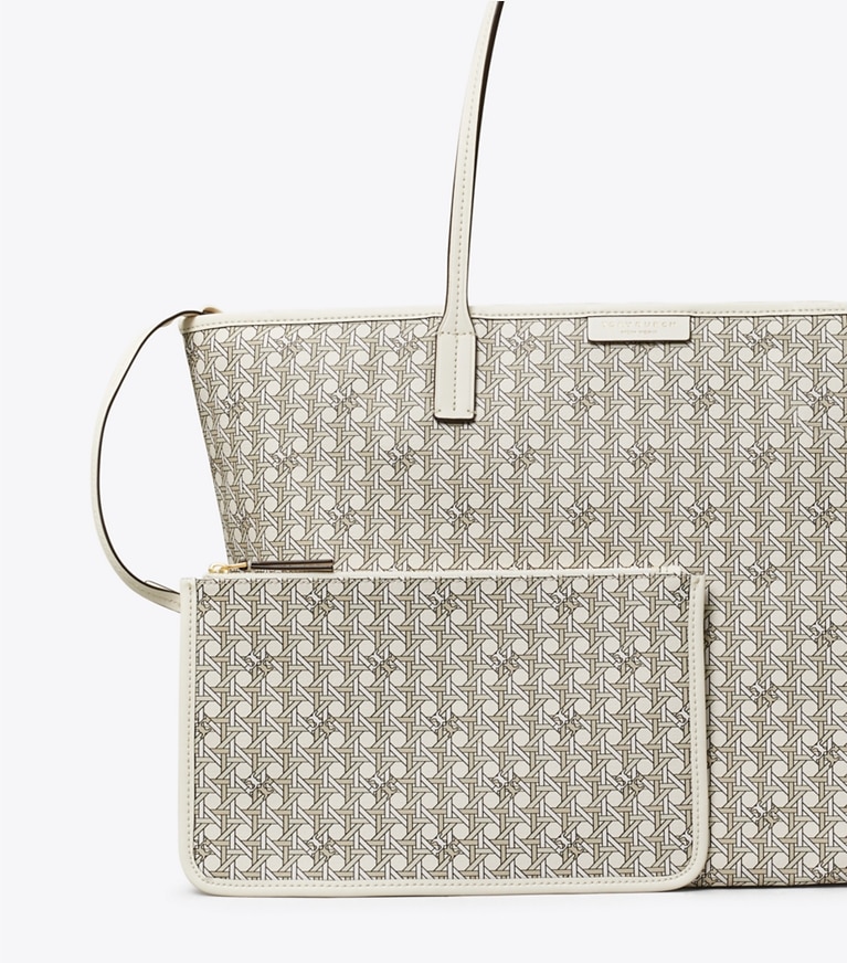 Tory Burch designer borse shopping Shopping Ever-Ready con zip in NEW IVORY angle