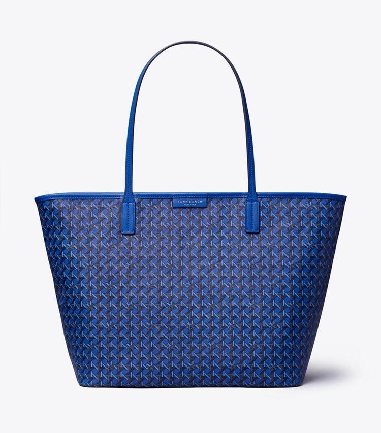 Tory Burch designer borse shopping Shopping Ever-Ready con zip in Mediterranean Blue front