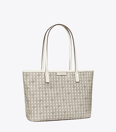 Tory Burch designer borse shopping Shopping Ever-Ready piccola con zip in NEW IVORY angle