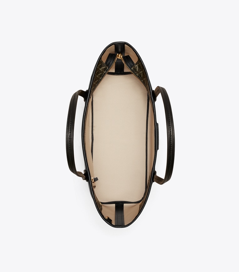 Tory Burch designer borse shopping Shopping Ever-Ready piccola con zip in Black angle