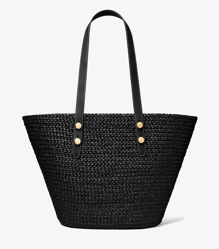 Tory Burch designer borse shopping Shopping grande a cesto Romy in Black front