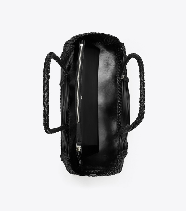 Tory Burch designer borse shopping Shopping intrecciata a mano in Black superiore