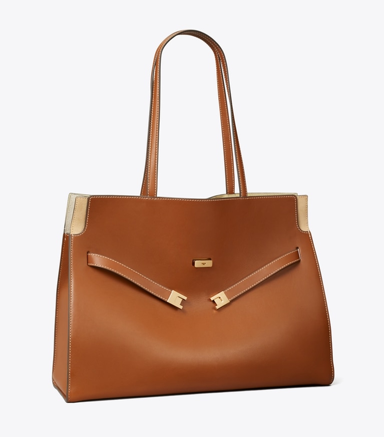 Tory Burch designer borse shopping Shopping Lee Radziwill in Aged Tan angle