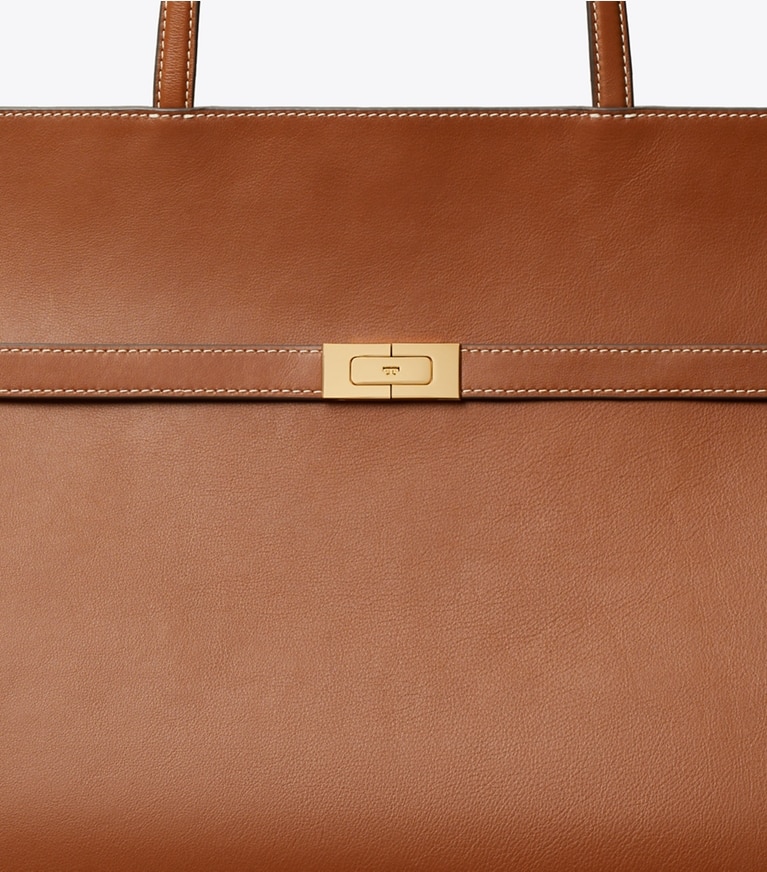 Tory Burch designer borse shopping Shopping Lee Radziwill in Aged Tan dettaglio