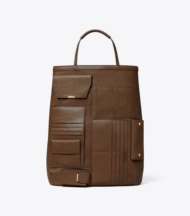 Tory Burch designer borse shopping Shopping Multi-Pocket in Swiss Coffee angle