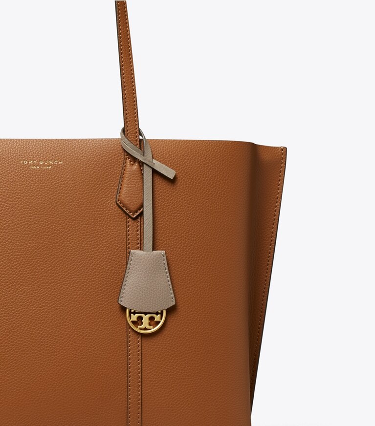 Tory Burch designer borse shopping Shopping Perry a tre scomparti in Light Umber angle