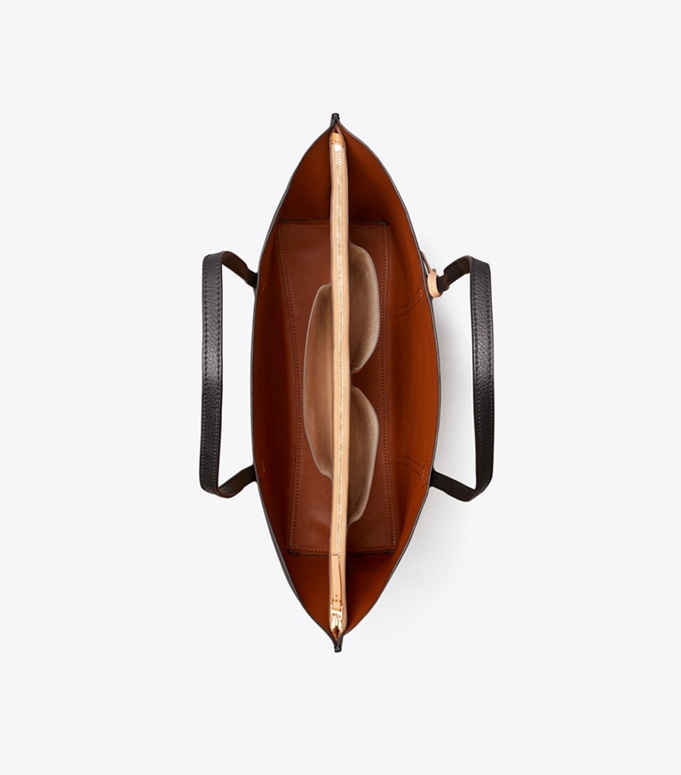 Tory Burch designer borse shopping Shopping Perry a tre scomparti in Black angle