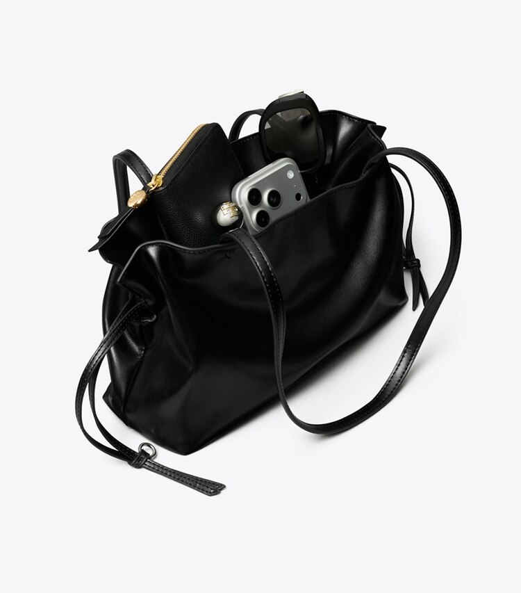 Tory Burch designer borse shopping Shopping piccola con coulisse Ella natuura™ in Black additional