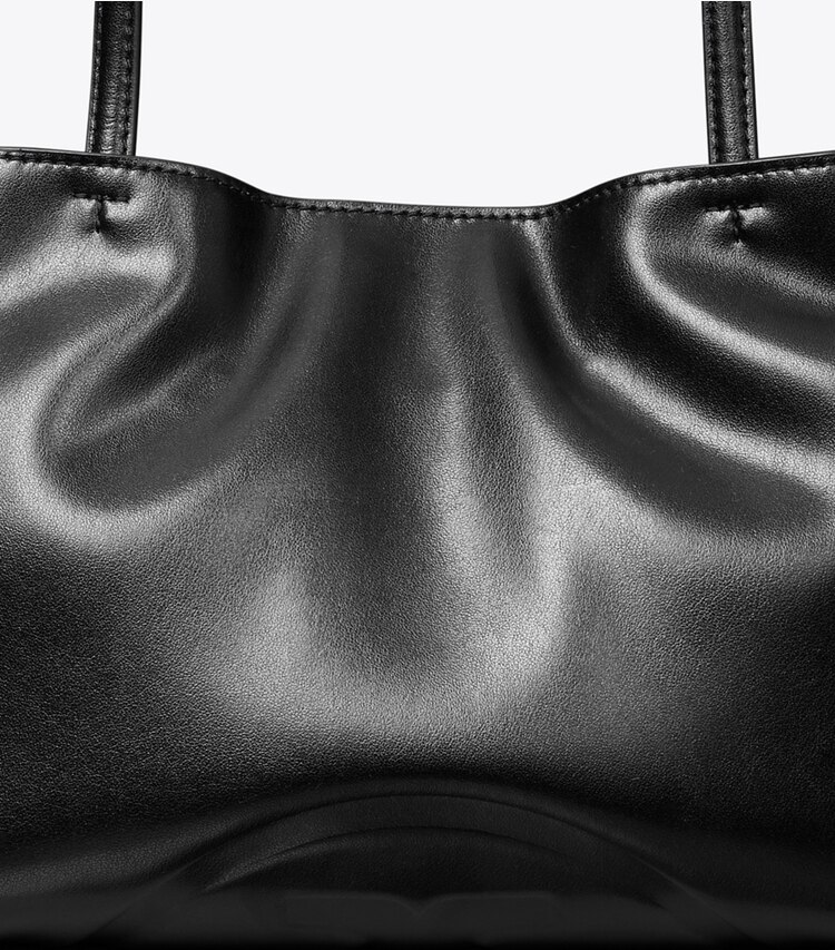 Tory Burch designer borse shopping Shopping piccola con coulisse Ella natuura™ in Black dettaglio