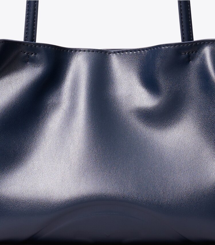 Tory Burch designer borse shopping Shopping piccola con coulisse Ella natuura™ in New Navy dettaglio