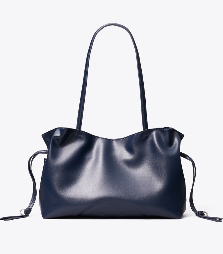 Tory Burch designer borse shopping Shopping piccola con coulisse Ella natuura™ in New Navy front