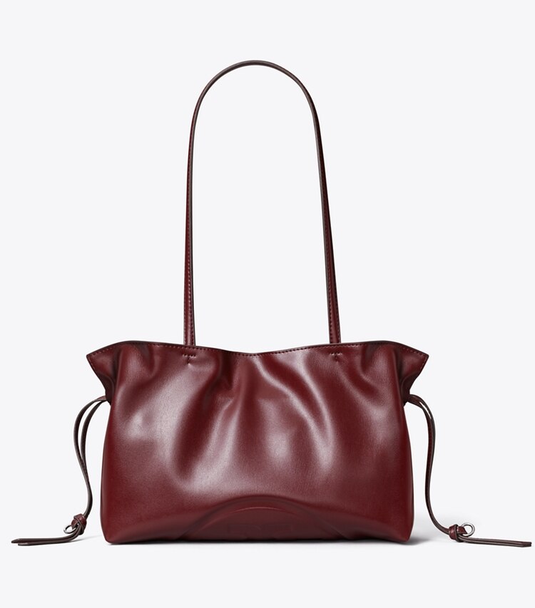 Tory Burch designer borse shopping Shopping piccola con coulisse Ella natuura™ in Merlot front